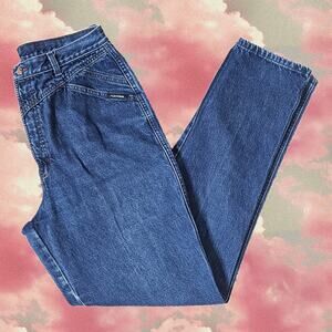 VTG Rocky Mountain Dark Wash Western High Rise Bareback Jeans, sz 30x35